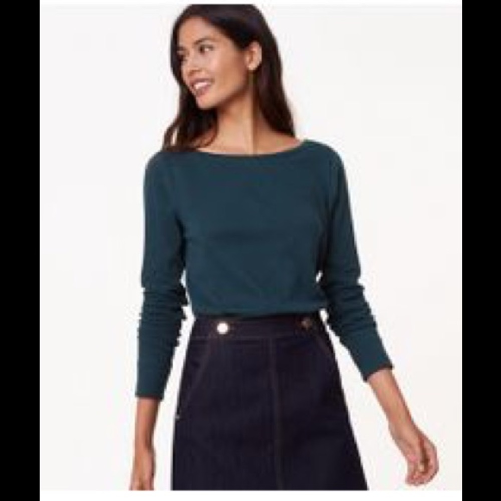 Loft Slit Tunic Tee - Midnight Malachit